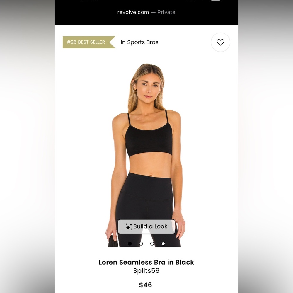 Splits59 Loren Seamless Bra in Black retail $46 like new